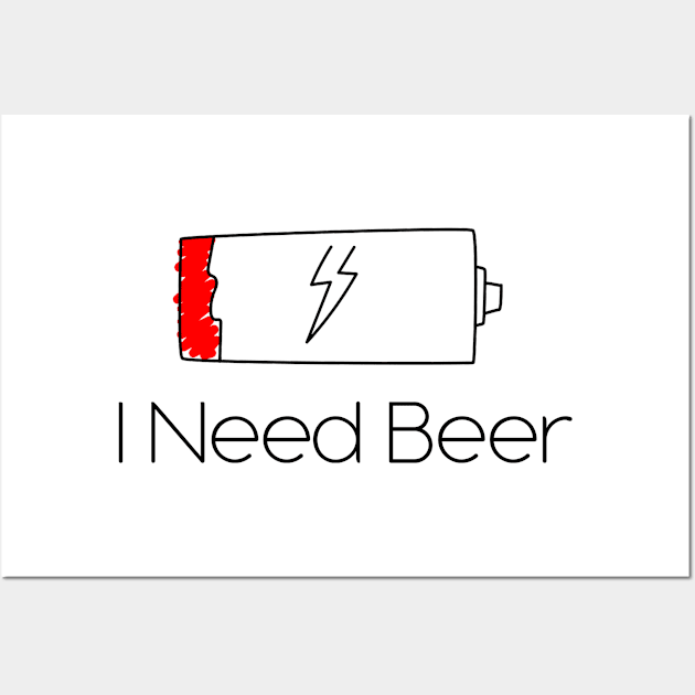 🍻 I Need Beer Funny Beer Lover Wall Art by Lisa L. R. Lyons